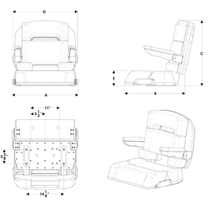 Product of Taco Ha1-25wha-7-0000-0-0 Boat Seat