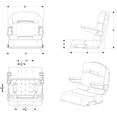 Product of Taco Ha1-25wha-7-0000-0-0 Boat Seat