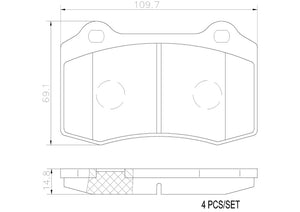 Product of Brembo P36020N Brake Pad - Set Of 4 