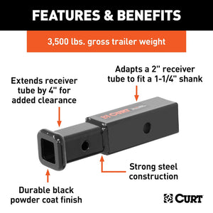 Curt 45770 Trailer Hitch Receiver Tube Adapter||45770_3008x1990_Fa.Jpg||86||c9345770||1176083