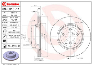 Product of Brembo 09C31511C02 Vented 1 Piece Brake Rotor 