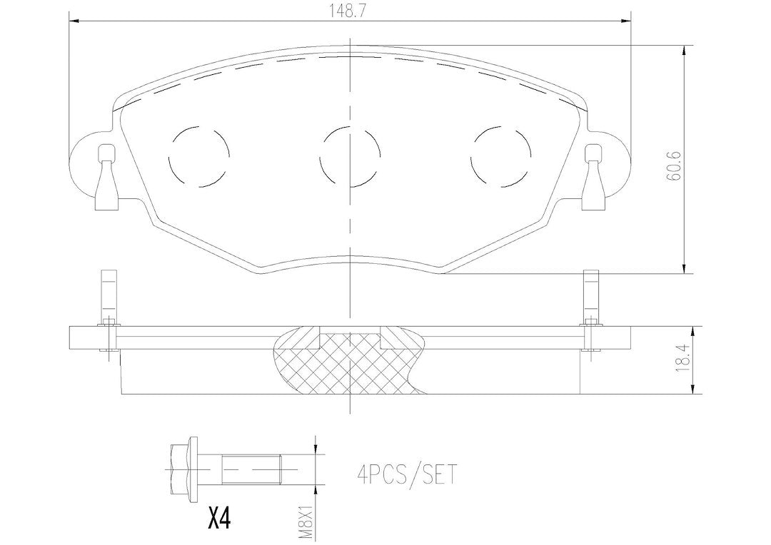 Product of Brembo P24060N Brake Pad - Set Of 4 