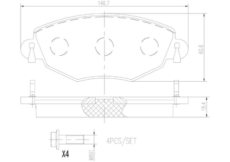 Product of Brembo P24060N Brake Pad - Set Of 4 