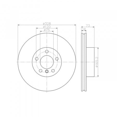 Product of Hella 355119531 Pagid  Brake Rotor 