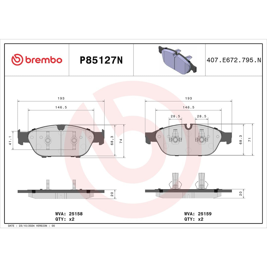 Brembo P85127n Brake Pad||p85127n_Drw.Jpg||89||brmp85127n||1754410