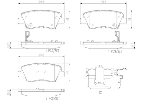 Product of Brembo P30047N Brake Pad - Set Of 4 
