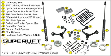 Product of Superlift K1012 Lift Kit Suspension 