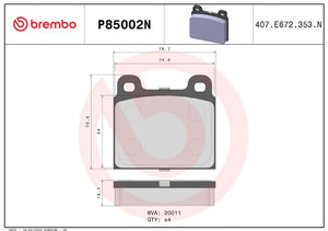Brembo P85002n Brake Pad||p85002n_2.Jpg||86||brmp85002n||2091773
