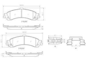 Product of Brembo P10040N Brake Pad - Set Of 4 