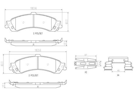 Product of Brembo P10040N Brake Pad - Set Of 4 