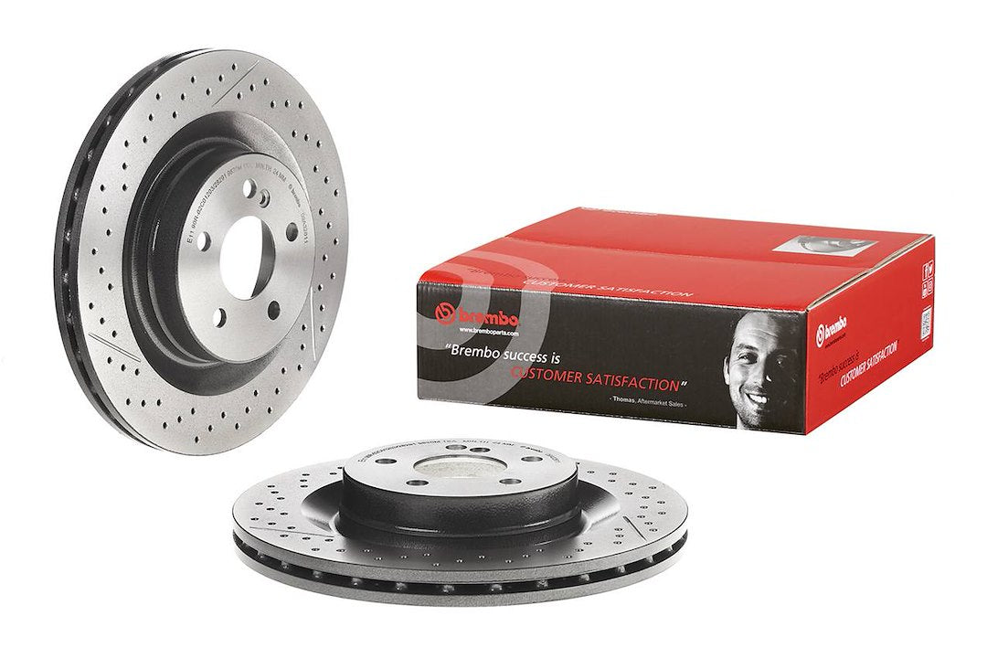 Product of Brembo 09A32611C02 Vented Cross Drilled 1 Piece Brake Rotor 
