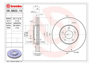 Product of Brembo 09B62310C02 Vented 1 Piece Brake Rotor 