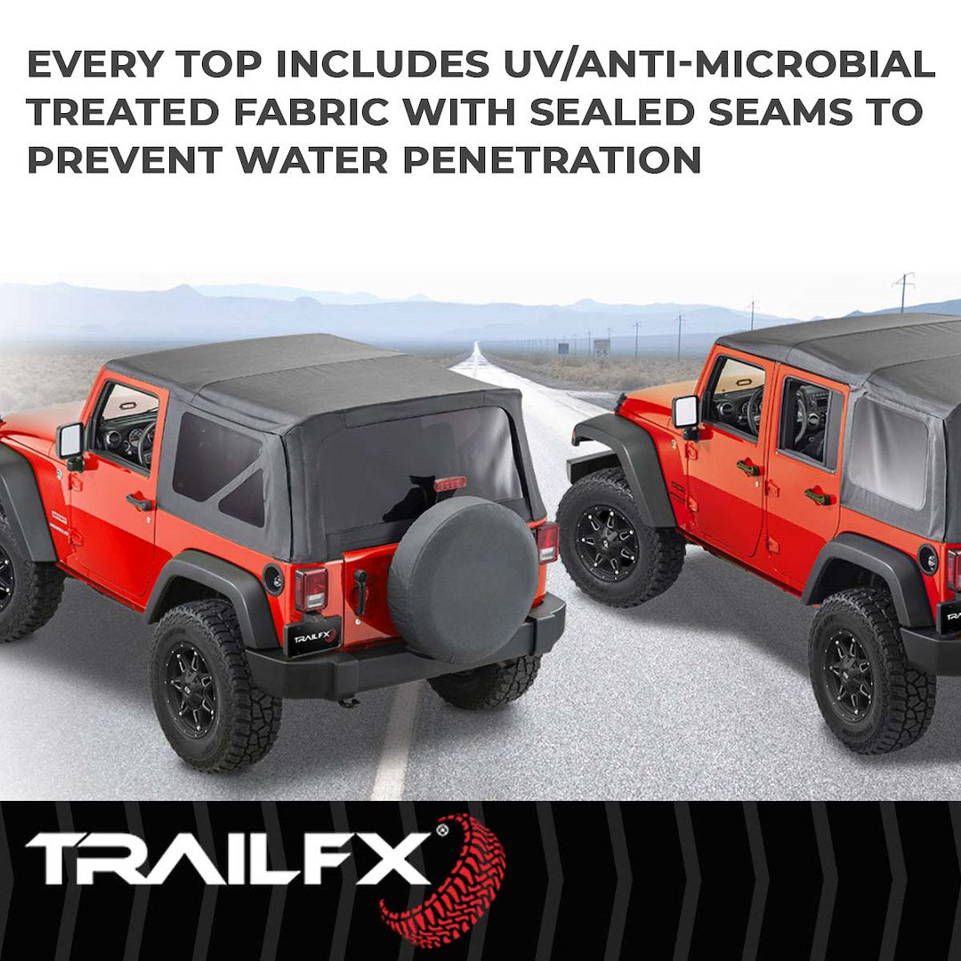 Product of TrailFX JTOE001 Standard Top Black Diamond Fabric Soft Top 