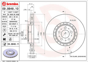 Product of Brembo 09984811C02 Vented 1 Piece Brake Rotor 