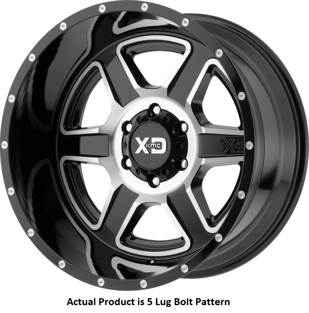 Product of KMC Wheels 20x9 Black With Natural Face Wheel - 5x5.00 Bolt Pattern 