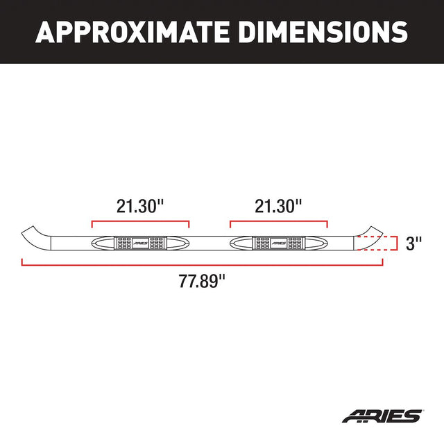 Product of Aries 204046-2 Nerf Bar With Surface Steps 