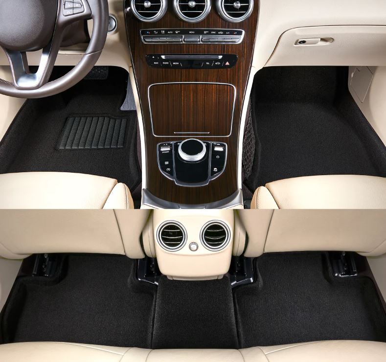 Product of 3D Mats ELEGANT Series L1TL04804709 Black Thermoplastic Rubber Of Carbon Fiber Texture Floor Liner 