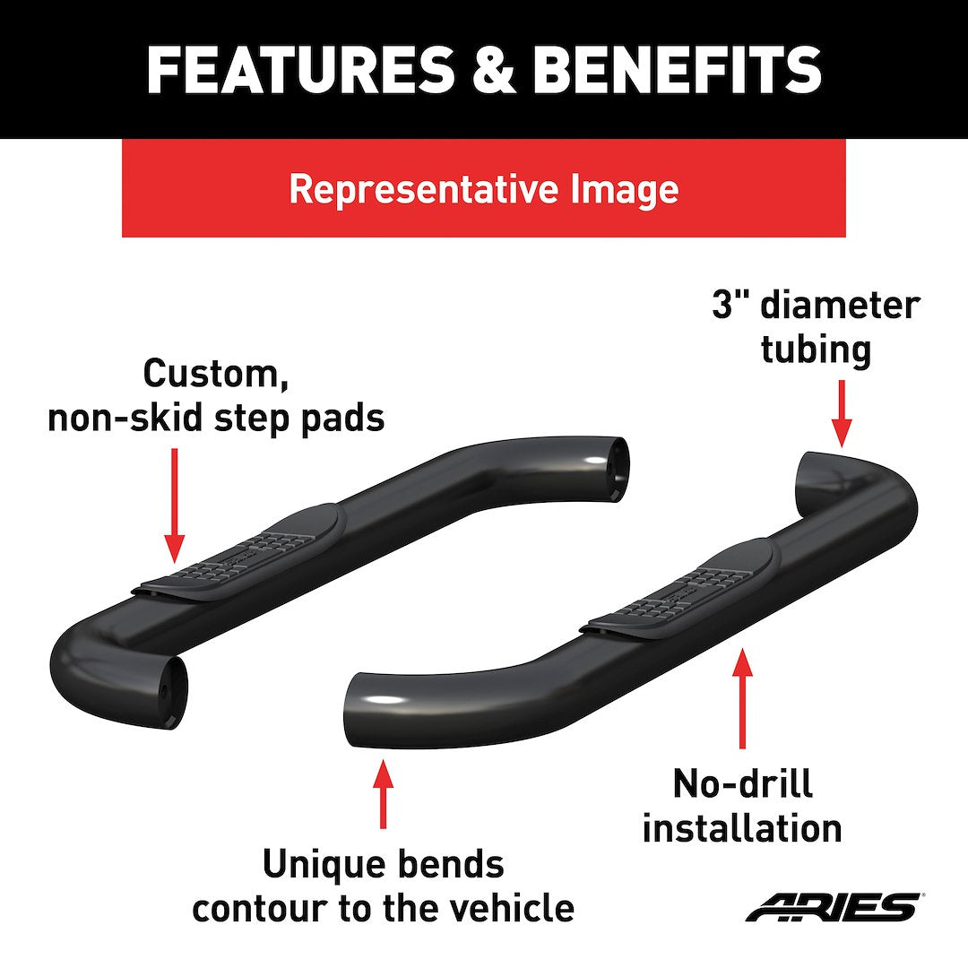 Product of Aries 203017 Nerf Bar With Surface Steps 