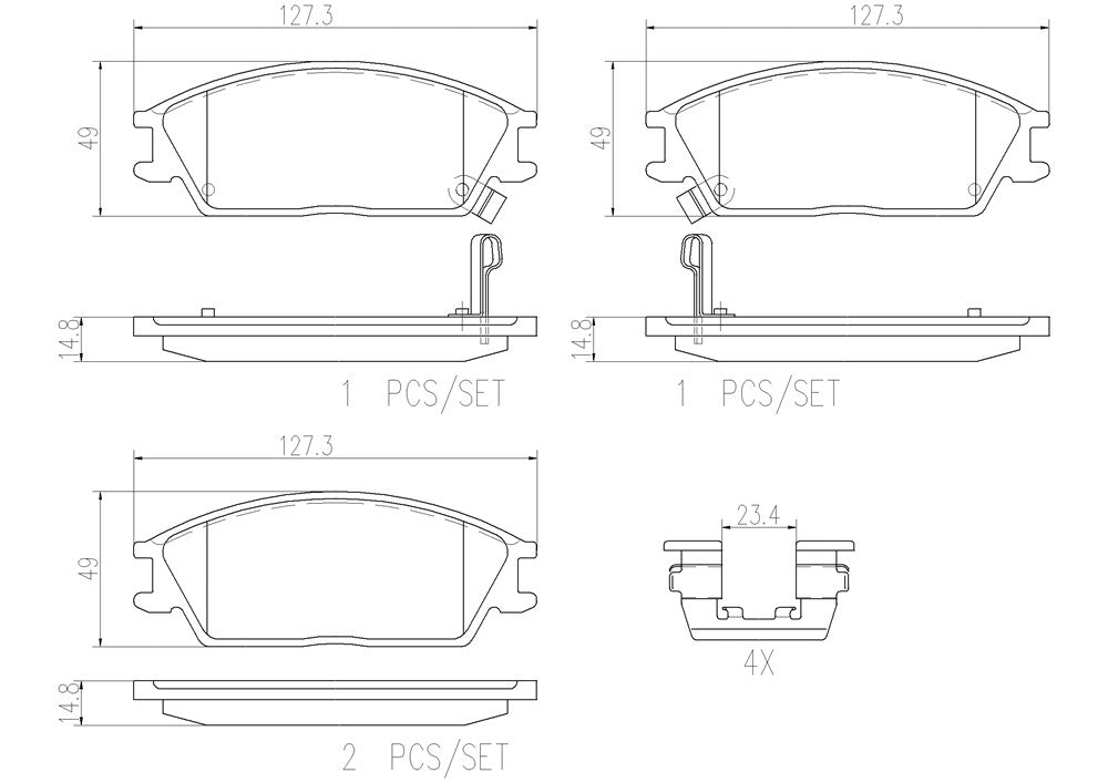 Product of Brembo P30024N Brake Pad - Set Of 4 