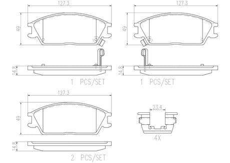 Product of Brembo P30024N Brake Pad - Set Of 4 