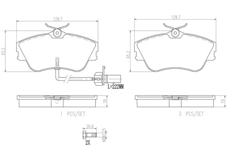 Product of Brembo P85029N Brake Pad - Set Of 4 