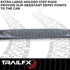 Product of TrailFX A0027T TFX Round Tube Side Steps Nerf Bar With Surface Steps 