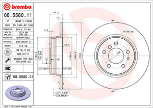 Product of Brembo 08558011C02 Solid 1 Piece Brake Rotor 