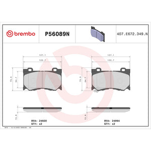 Brembo P56089n Brake Pad||p56089n_Drw.Jpg||91||brmp56089n||1754631