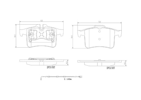 Product of Brembo P36034N Brake Pad - Set Of 4 