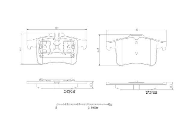 Product of Brembo P36034N Brake Pad - Set Of 4 
