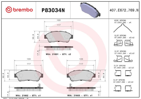 Brembo P83034n Brake Pad||p83034n_2.Jpg||86||brmp83034n||2091800