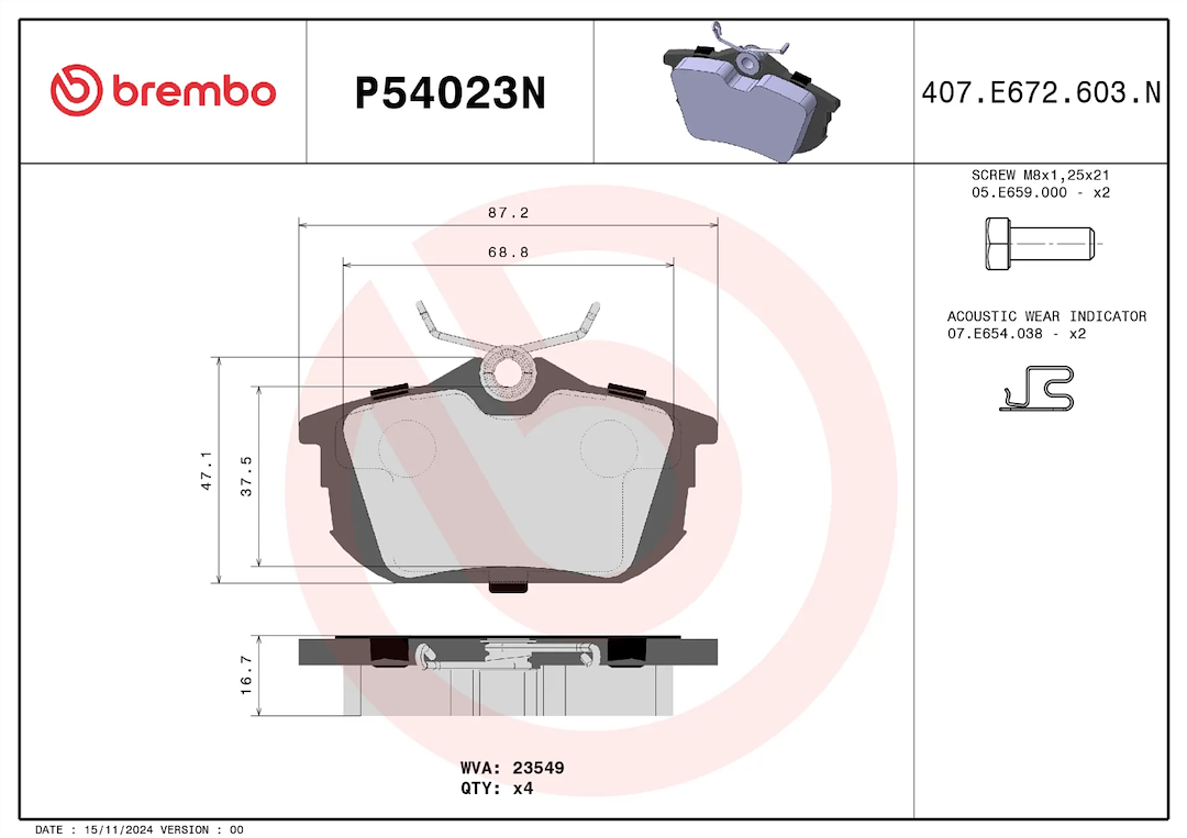 Brembo P54023n Brake Pad||p54023n_1.Png||86||brmp54023n||2104634