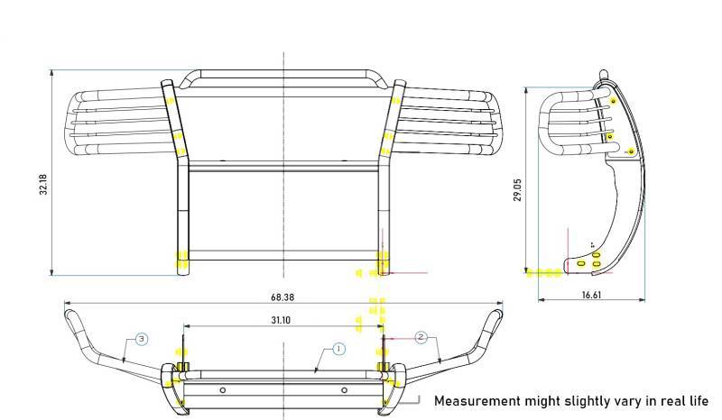 Black Horse Offroad 17fr20ma-Plfr Grille Guard||17fr20ma-Plfr_9.Jpeg||93||blk17fr20mafr||1788464