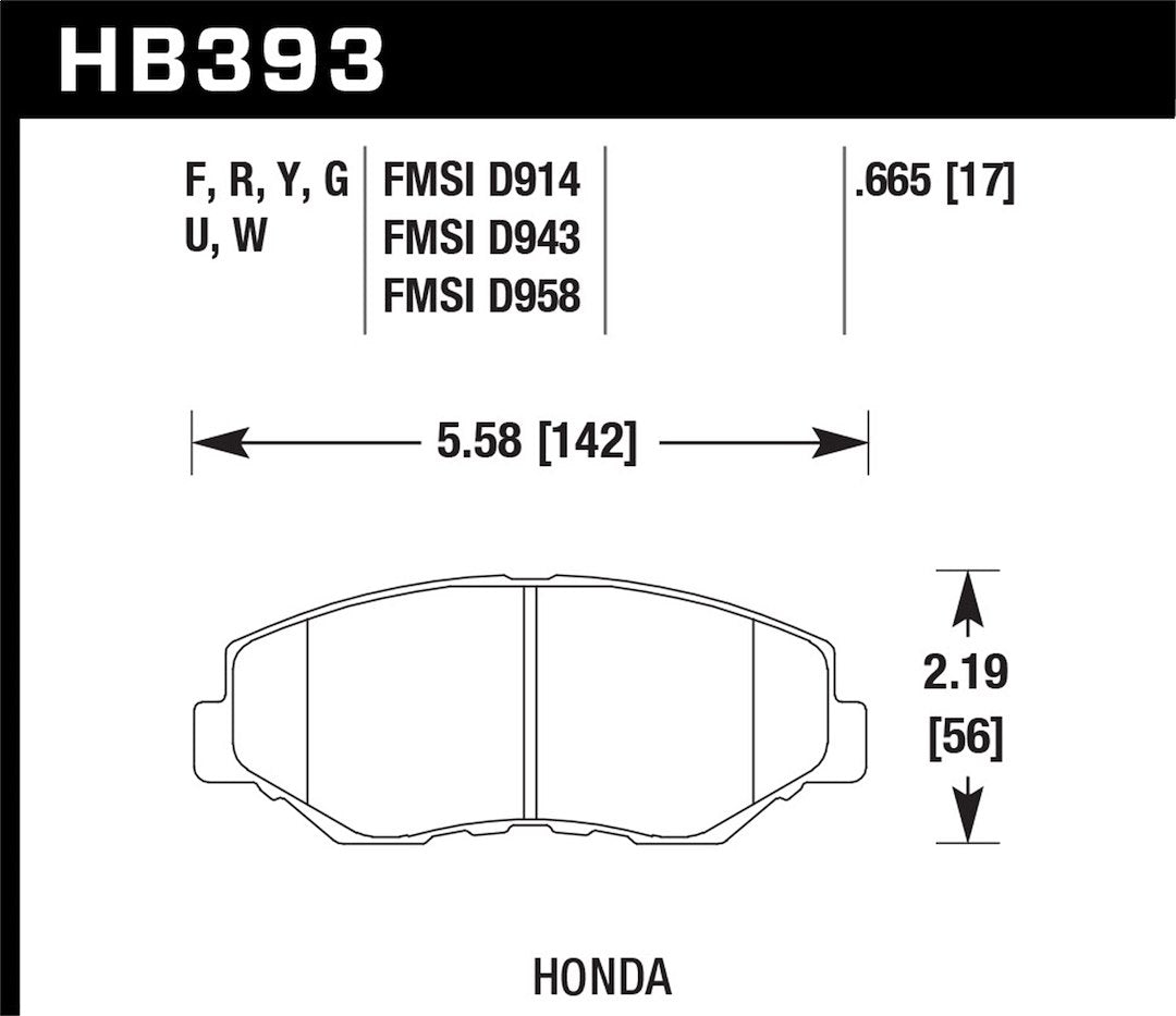 Product of Hawk Performance HB393F.665 Performance/ Street Brake Pad - Set Of 4 