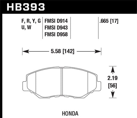 Product of Hawk Performance HB393F.665 Performance/ Street Brake Pad - Set Of 4 