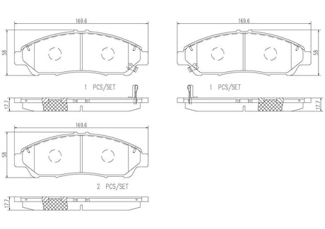 Product of Brembo P28074N Brake Pad - Set Of 4 