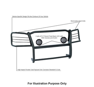 Product of Black Horse Offroad 17GS10MA-PLFB Grille Guard  