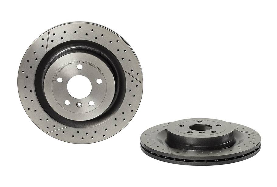 Product of Brembo 09B71011C02 Vented Cross Drilled 1 Piece Brake Rotor 