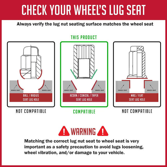 Product of Coyote Wheel Accessories 78K548XLBLK 60 Degree Conical 14x1.5 Lug Nut 