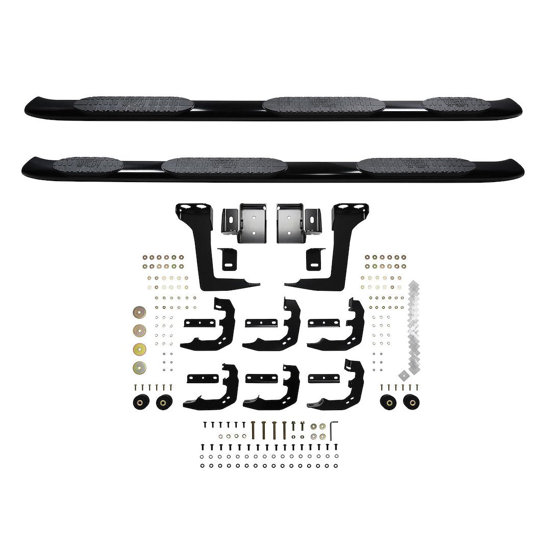 Product of Westin Automotive 21-534705 Black Powder Coated Oval Nerf Bar - Truck Wheel To Wheel 