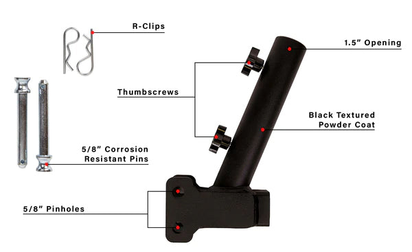 Bulletproof Hitches Flagholder Flagpole Mount||flagholderpartsdiagram_Grande.Jpg||88||bphflagholder||1436297