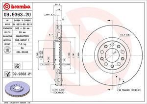 Product of Brembo 09936321C02 Vented 1 Piece Brake Rotor 