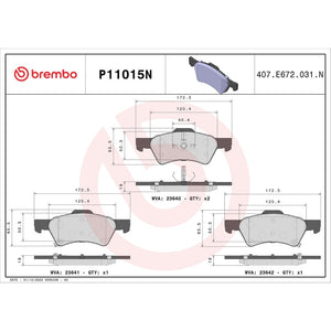 Brembo P11015n Brake Pad||||86||brmp11015n||2008963