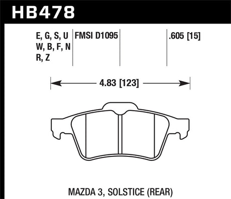 Product of Hawk Performance HB478F.605 Performance/ Street Brake Pad - Set Of 4 
