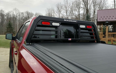 Product of Magnum Truck Racks 217LW Bolt-On Black Matte Powder Coated Louvered Headache Rack 