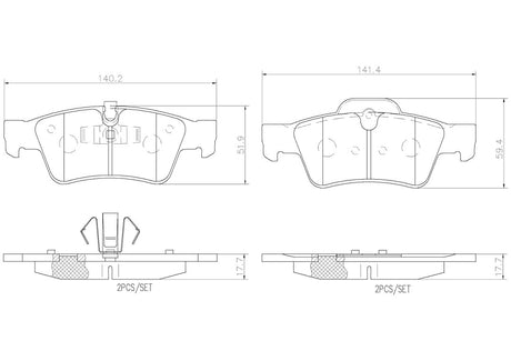 Product of Brembo P50064N Brake Pad - Set Of 4 