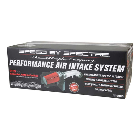 Product of Spectre Industries 9900 Polished Racing Cold Air Intake w/ Red Filter 