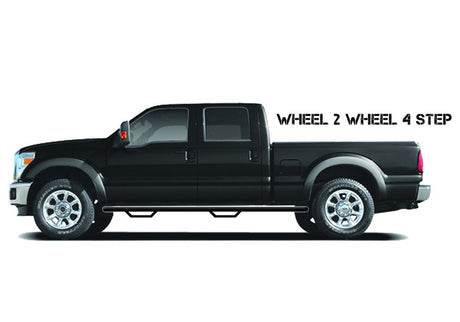 Product of N-Fab T0786CC-TX Black Matte Textured Powder Coated Round Nerf Bar - Truck Wheel To Wheel 