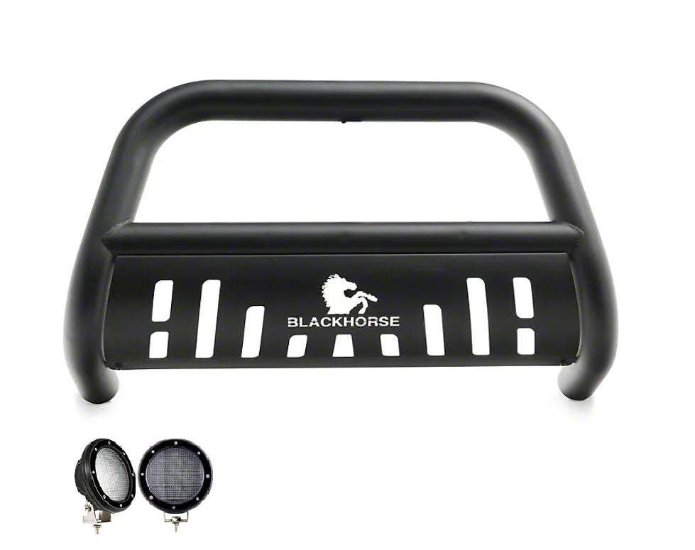 Product of Black Horse Offroad BB096410A-SP-PLFB Bull Bar  with skid plate 