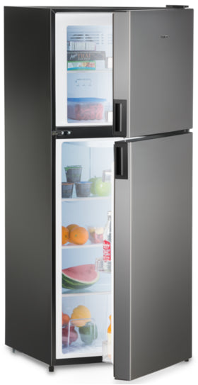 Product of Dometic 8 Cubic Feet Dual Compartment 2 Door Refrigerator With Freezer , Black/ Gray 
